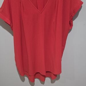 Vibrant Red V-Neck Women's Top